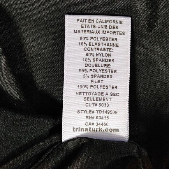 Trina Turk Strapless Dress 2 Black Floral Puff Tulle Laser Cut Whimsigoth Hoco - Picture 12 of 16